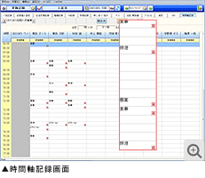 時間軸記録画面