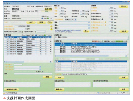 特定保健指導支援システム fit画面サンプル